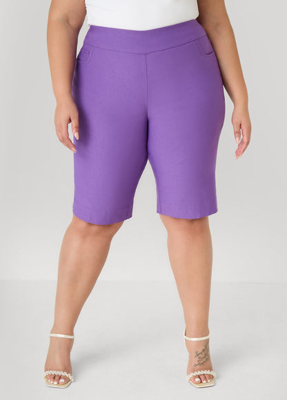 Ashley Stewart Millennium Pull On Bermuda Short Pansy