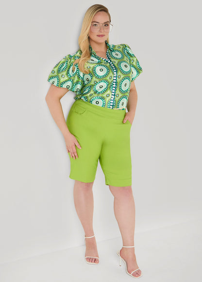 Ashley Stewart Millennium Pull On Bermuda Short Pansy