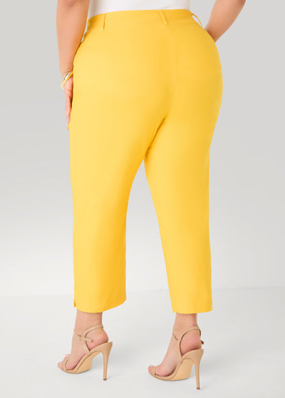 Ashley Stewart Millennium Split Cuff Capris Spectra Yellow