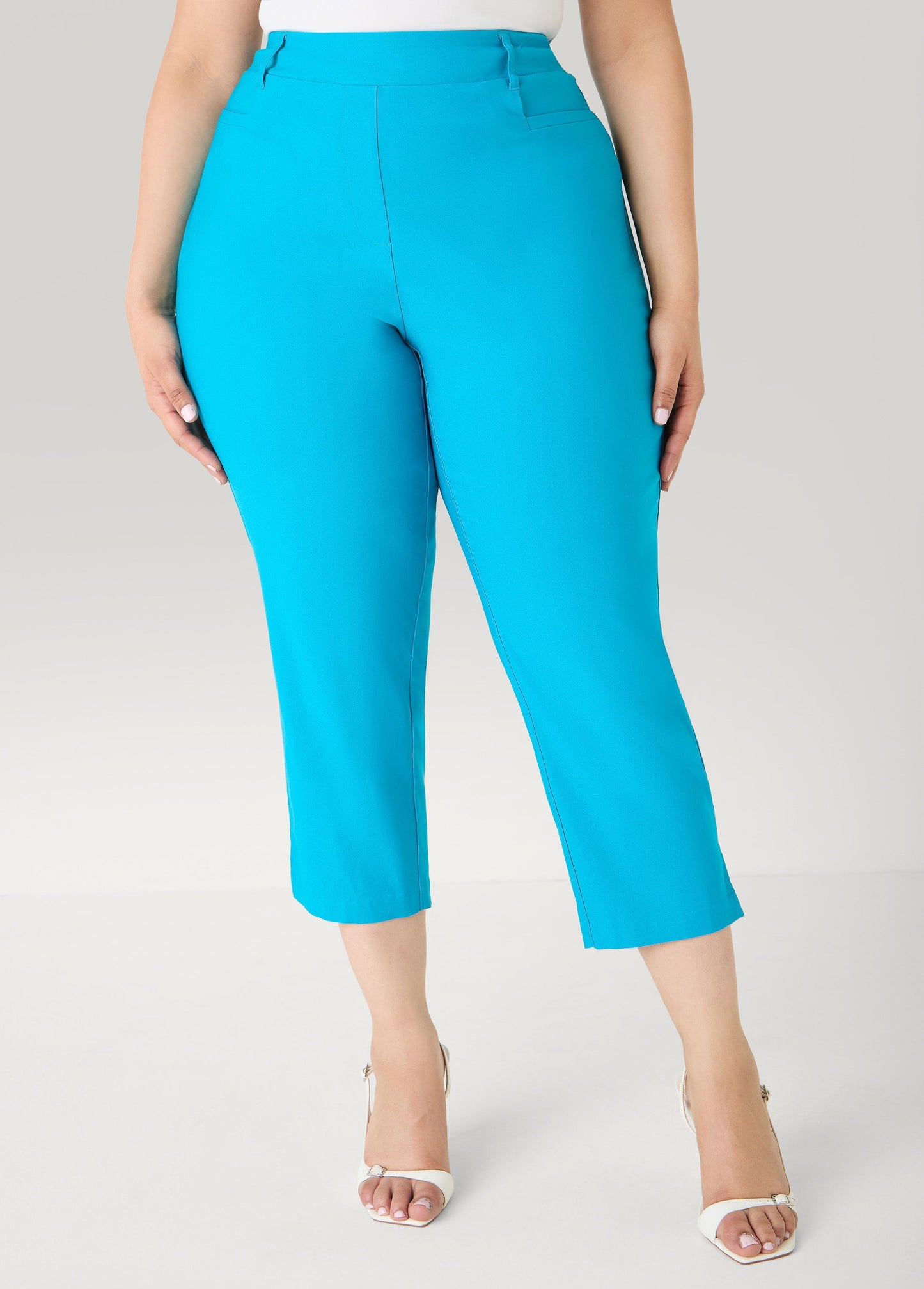 Ashley Stewart Millennium Split Cuff Capris Spectra Yellow