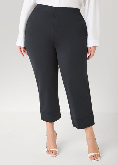 Ashley Stewart Cuffed Ponte Capris White