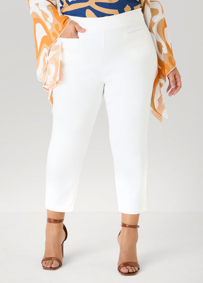 Ashley Stewart Millennium Pocket Front Capris White