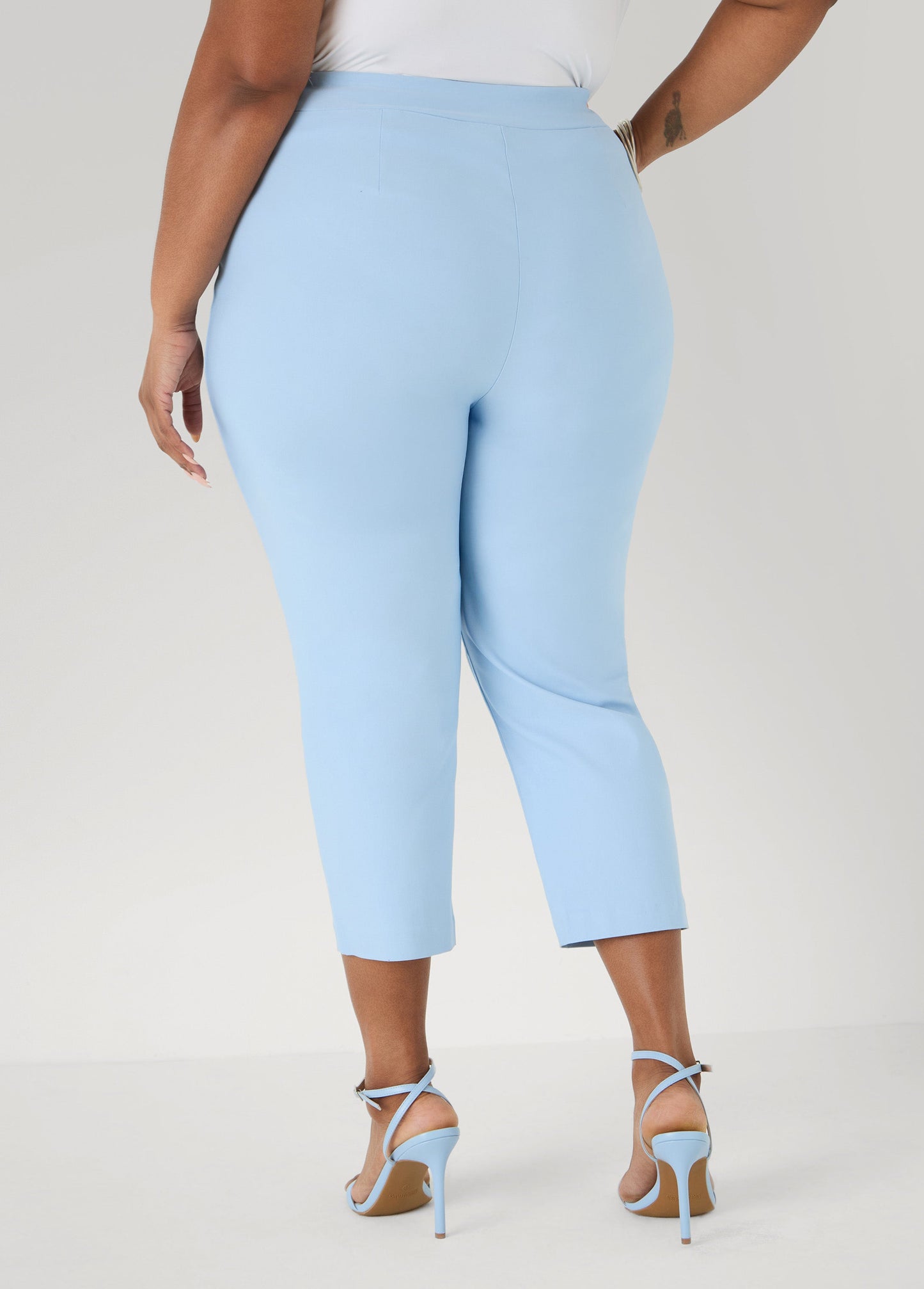 Ashley Stewart Millennium Twill Capris POWDER BLUE