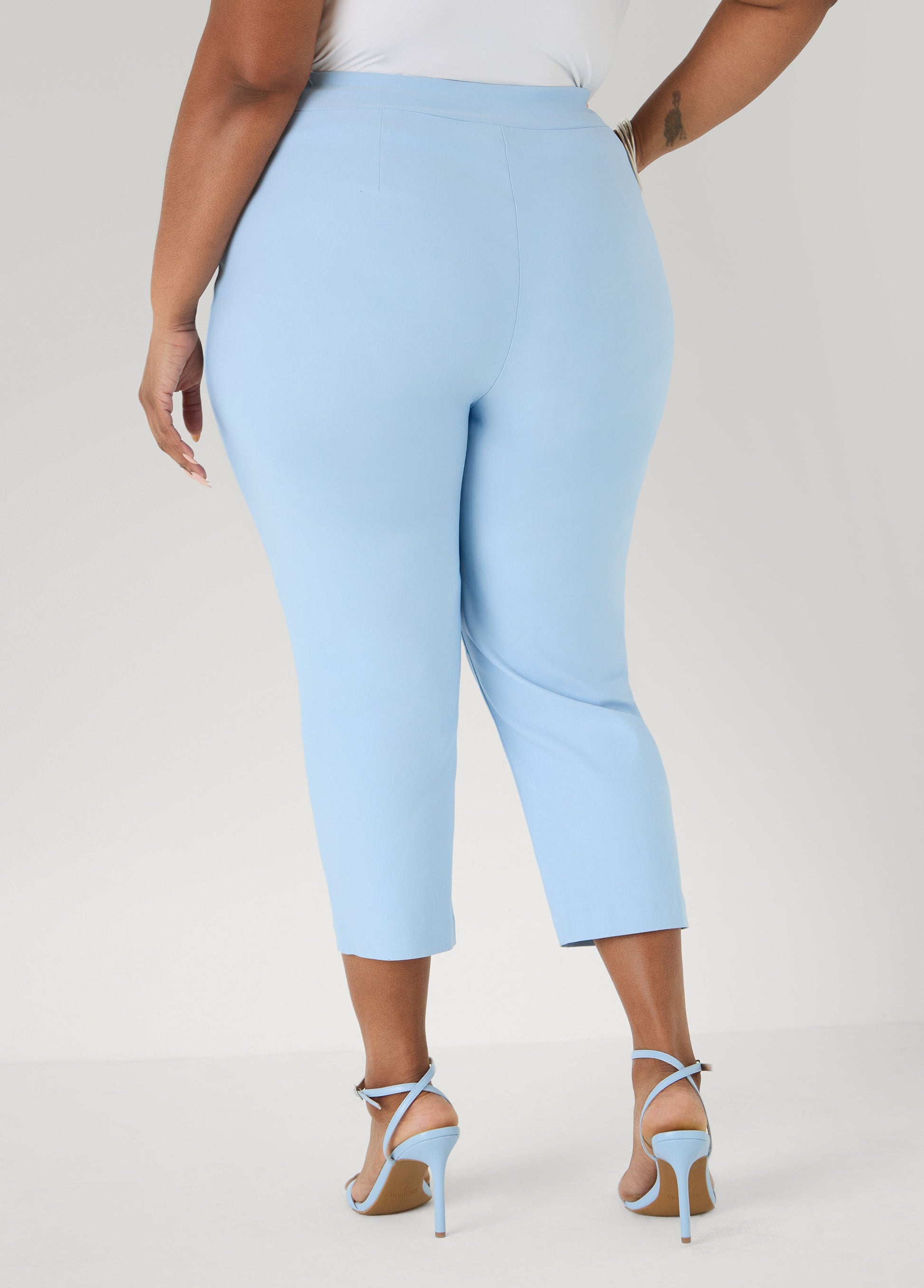 Ashley Stewart Millennium Twill Capris POWDER BLUE