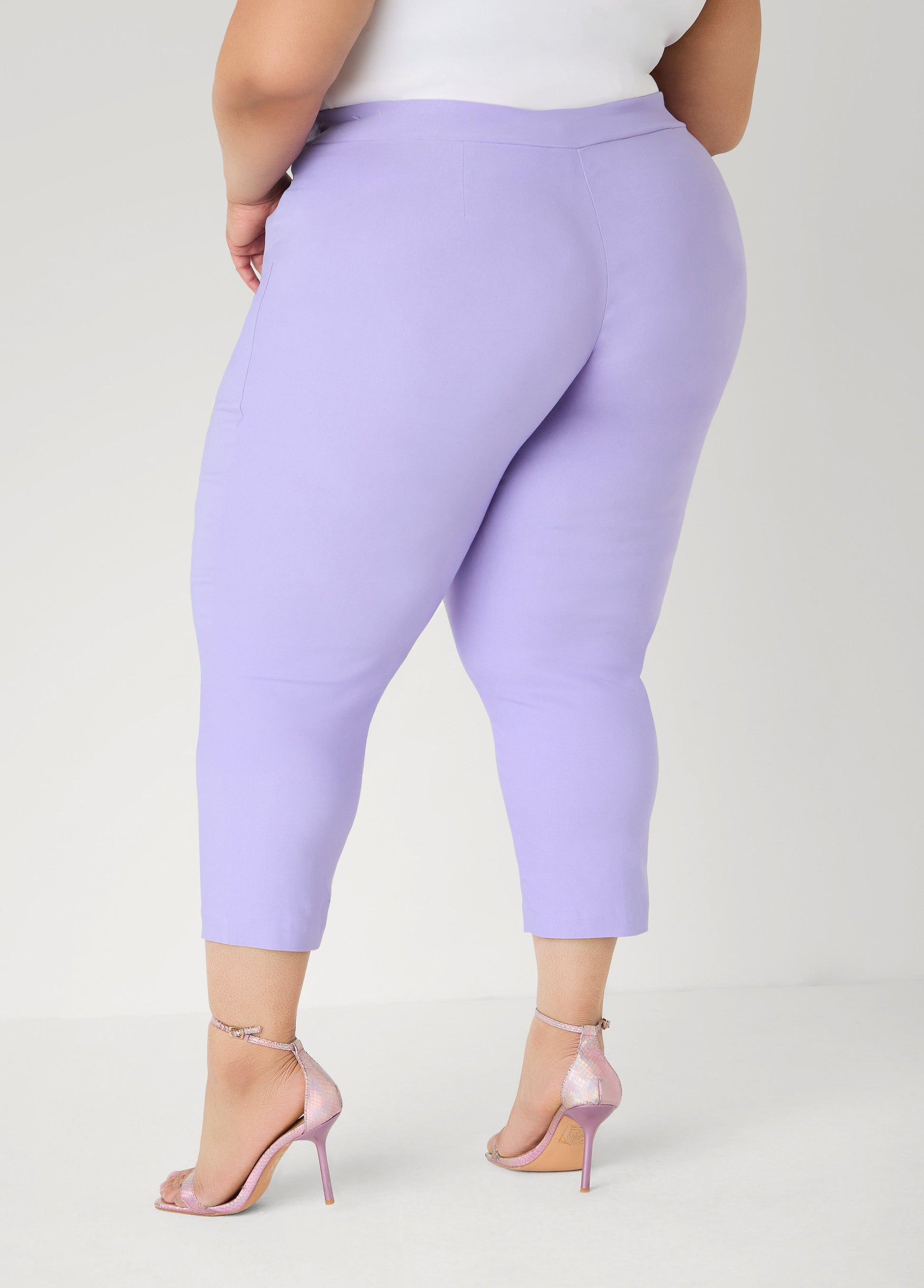 Ashley Stewart Millennium Mid Rise Capris Violet Tulip