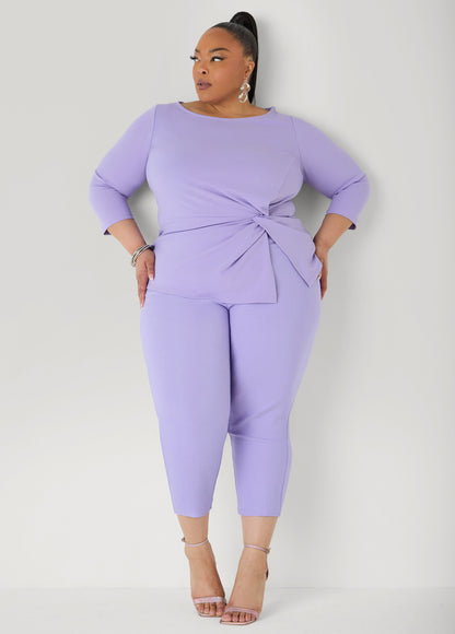 Ashley Stewart Millennium Mid Rise Capris Violet Tulip