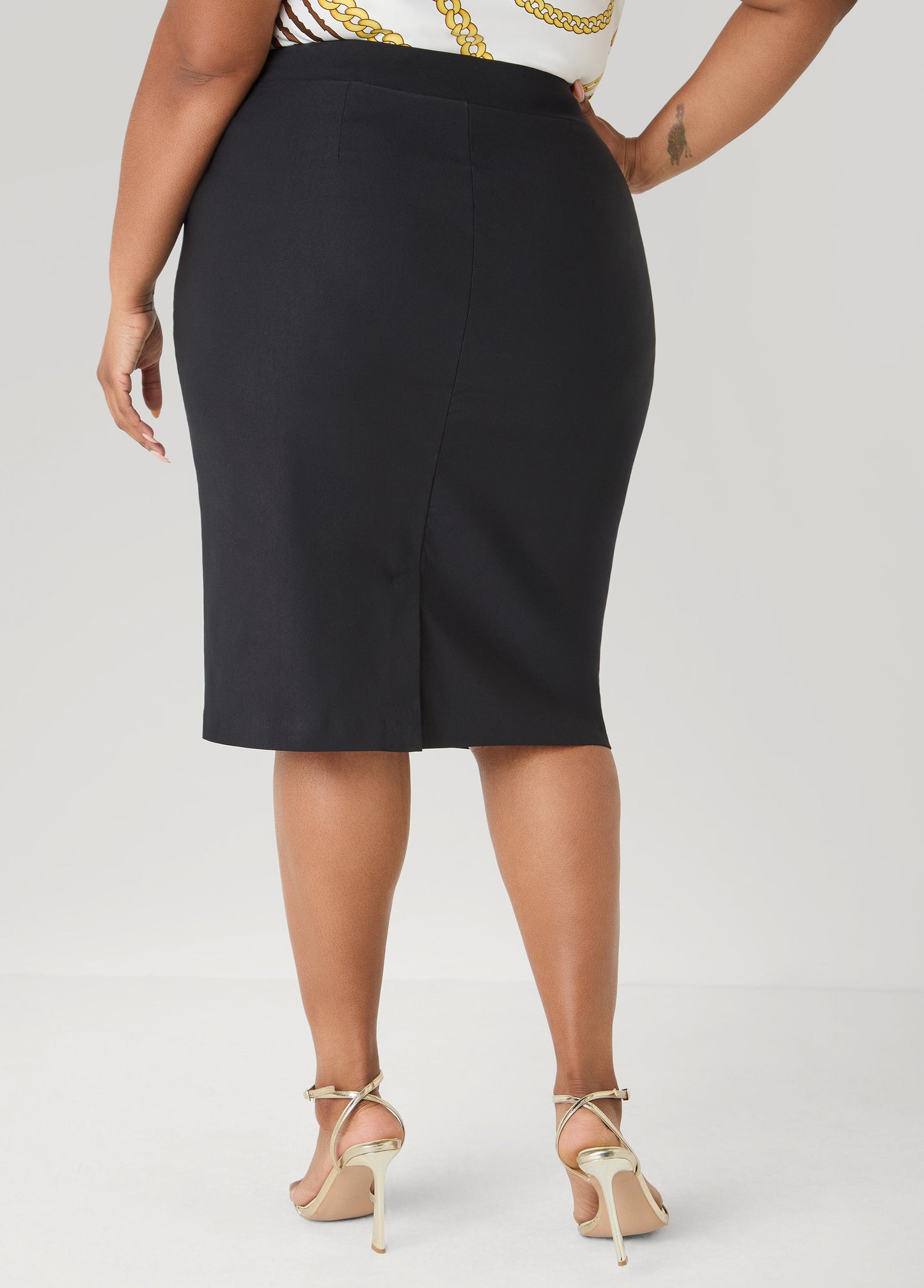 Ashley Stewart Millennium Pocket Front Skirt Black