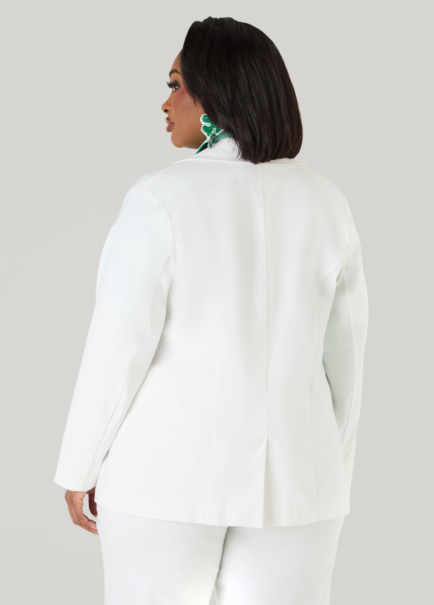 Ashley Stewart Millennium Button Up Blazer White