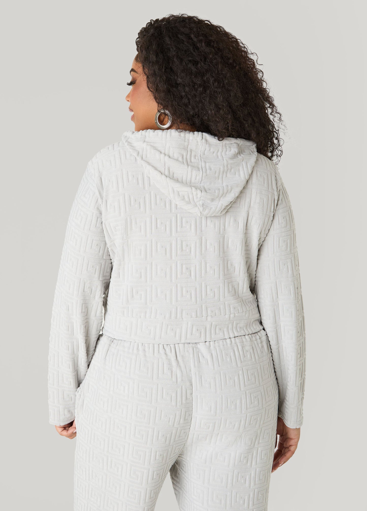 Ashley Stewart Greek Key Track Jacket Coffee Bean