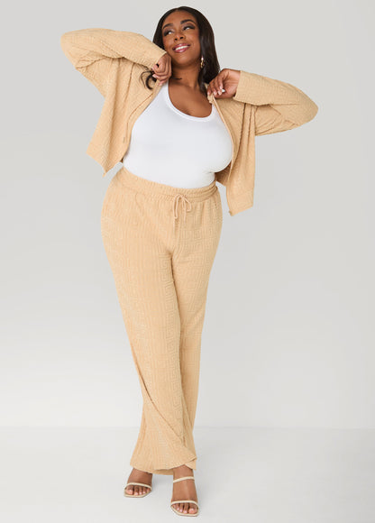 Ashley Stewart Greek Key Track Jacket Coffee Bean