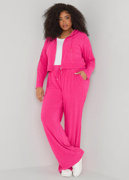 Ashley Stewart Greek Key Track Jacket Coffee Bean