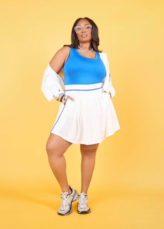 Ashley Stewart Mesh Paneled Skort White