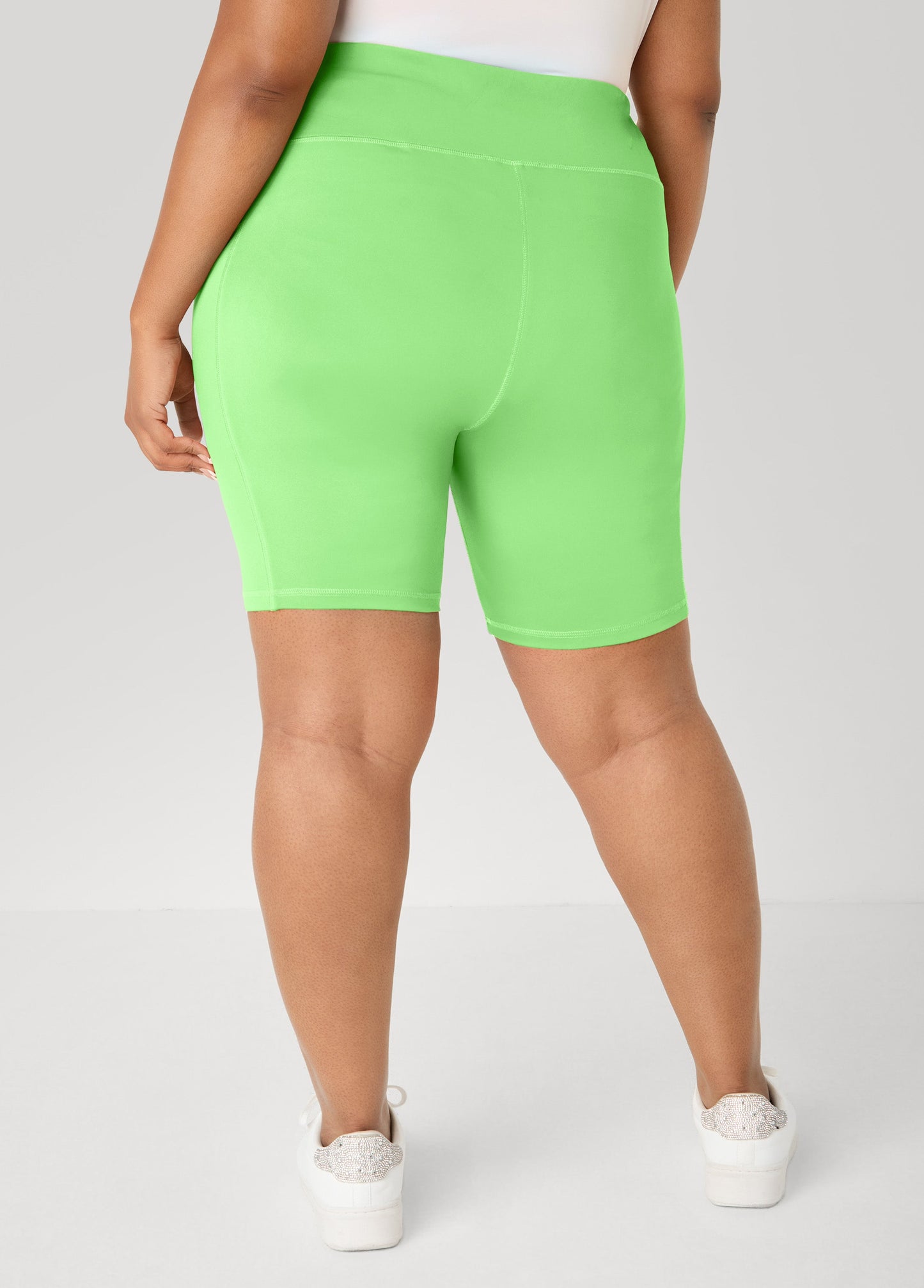 Ashley Stewart Phone Pocket Biker Shorts Caribbean Sea