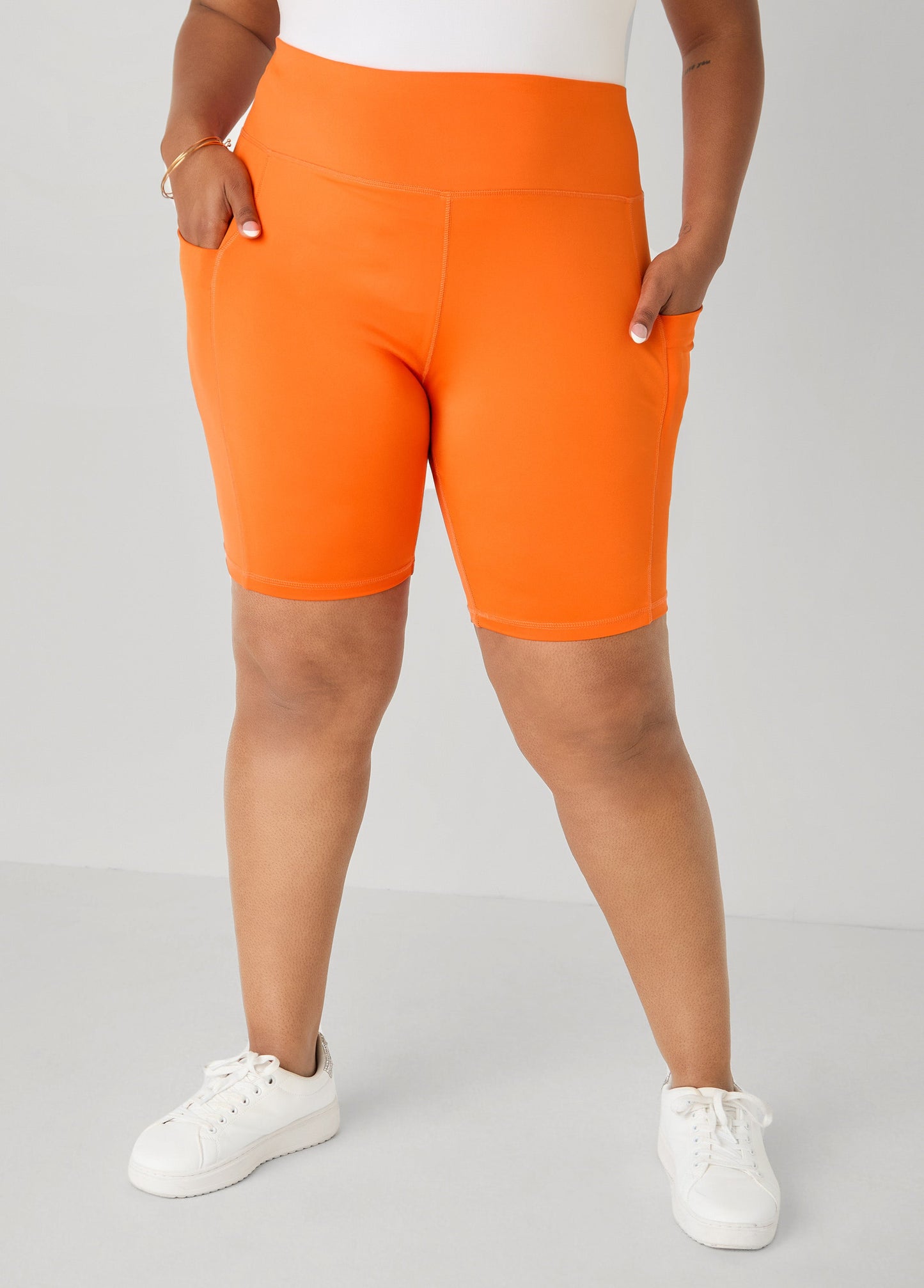 Ashley Stewart Phone Pocket Biker Shorts Caribbean Sea