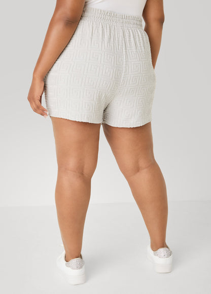 Ashley Stewart Drawstring Jacquard Shorts Beetroot Purple