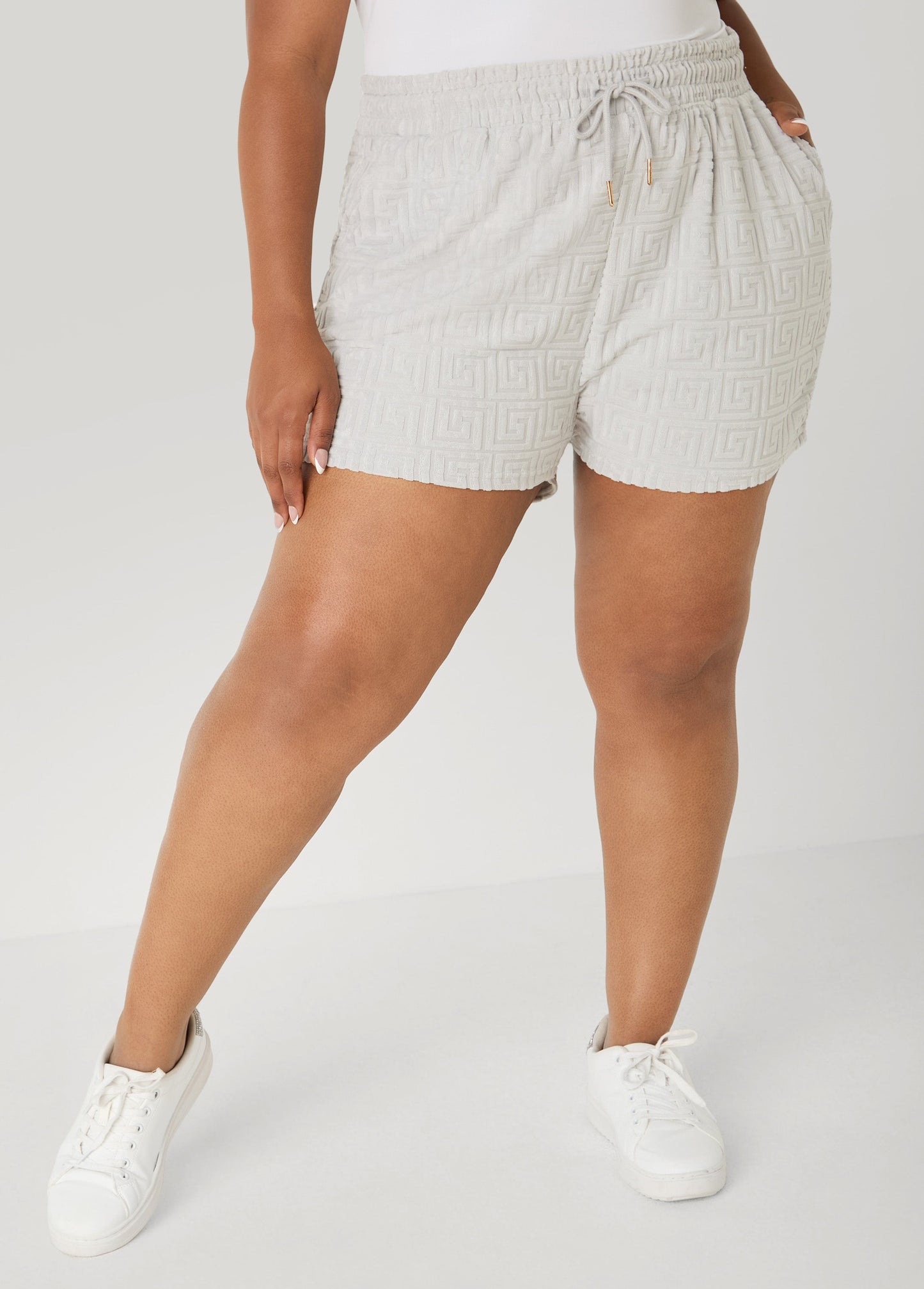 Ashley Stewart Drawstring Jacquard Shorts Beetroot Purple