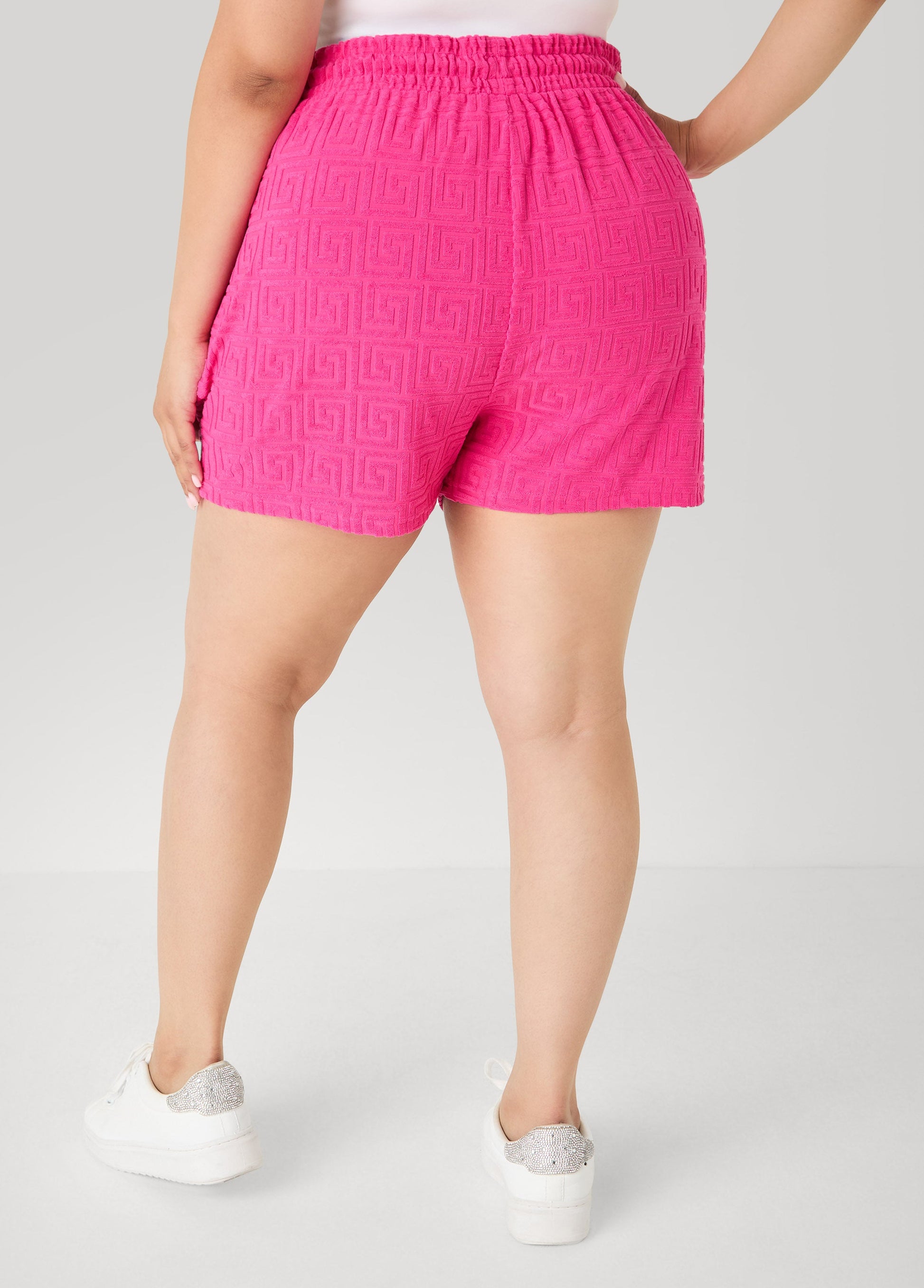 Ashley Stewart Drawstring Jacquard Shorts Beetroot Purple