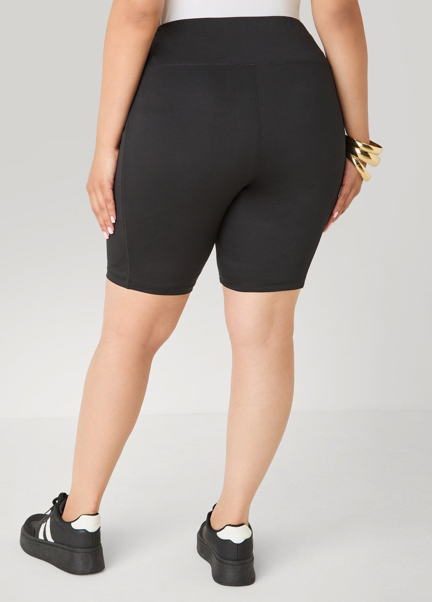 Ashley Stewart Cell Phone Pocket Biker Shorts Black