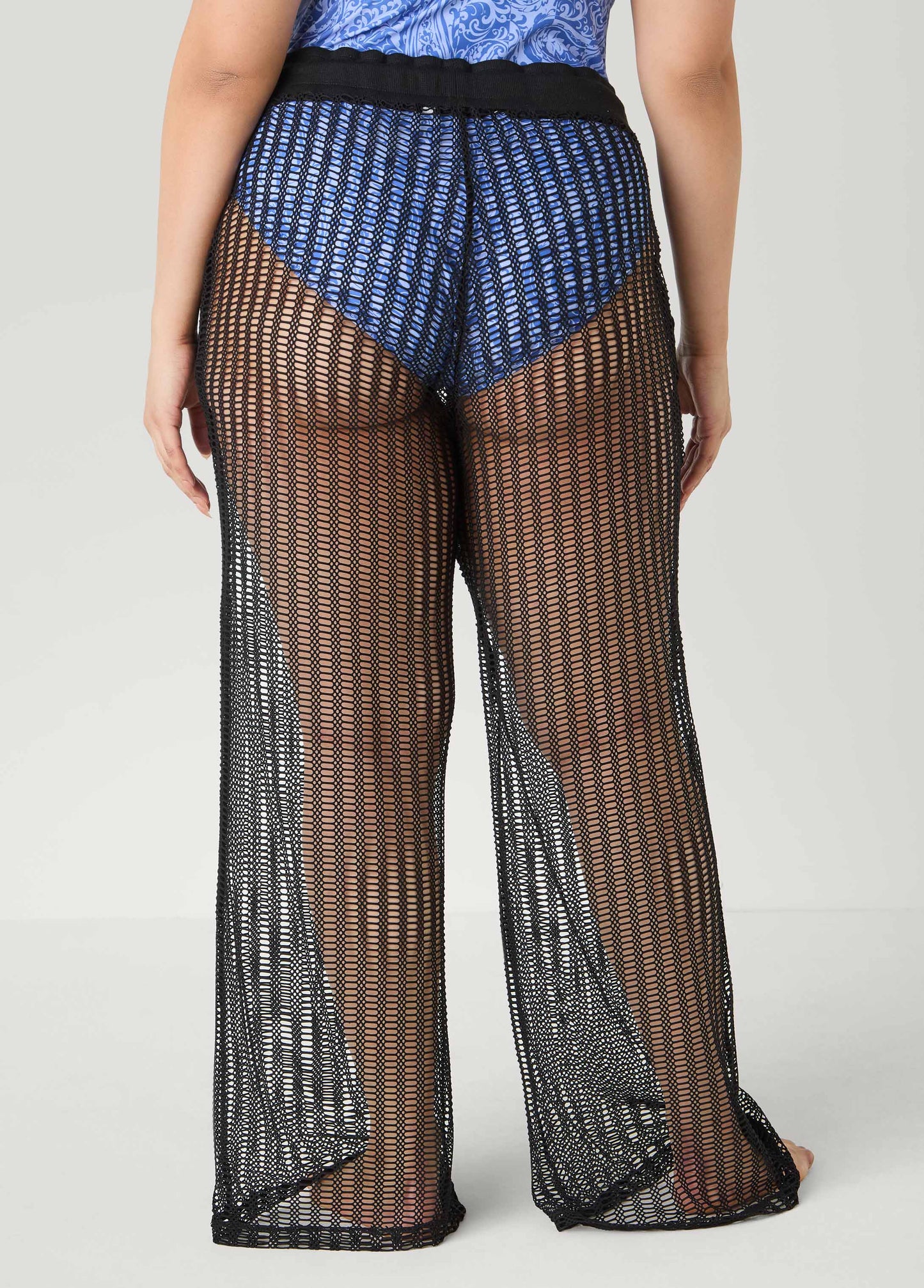 Ashley Stewart Given Kale Cover Up Pants Black