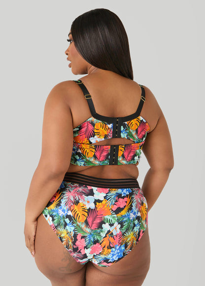 Ashley Stewart Tropical Full Coverage Butterfly Bra Multi