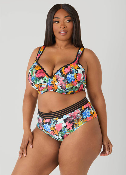 Ashley Stewart Tropical Sheer Waist Briefs Multi