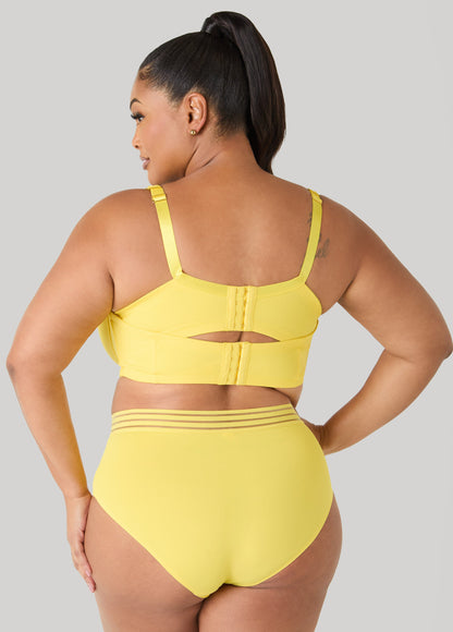 Ashley Stewart Plunge Smoothing Butterfly Bra Maize