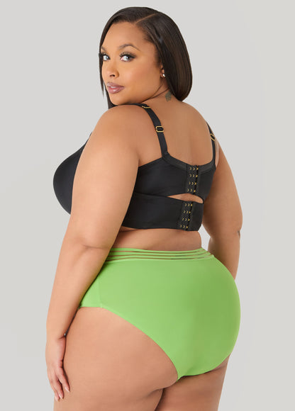 Ashley Stewart Sheer Waist Microfiber Briefs Bright Pink