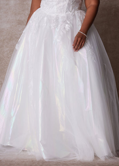 Ashley Stewart Plus Size Princess Wedding Gown Plus Size Strapless Bridal Gown Egret