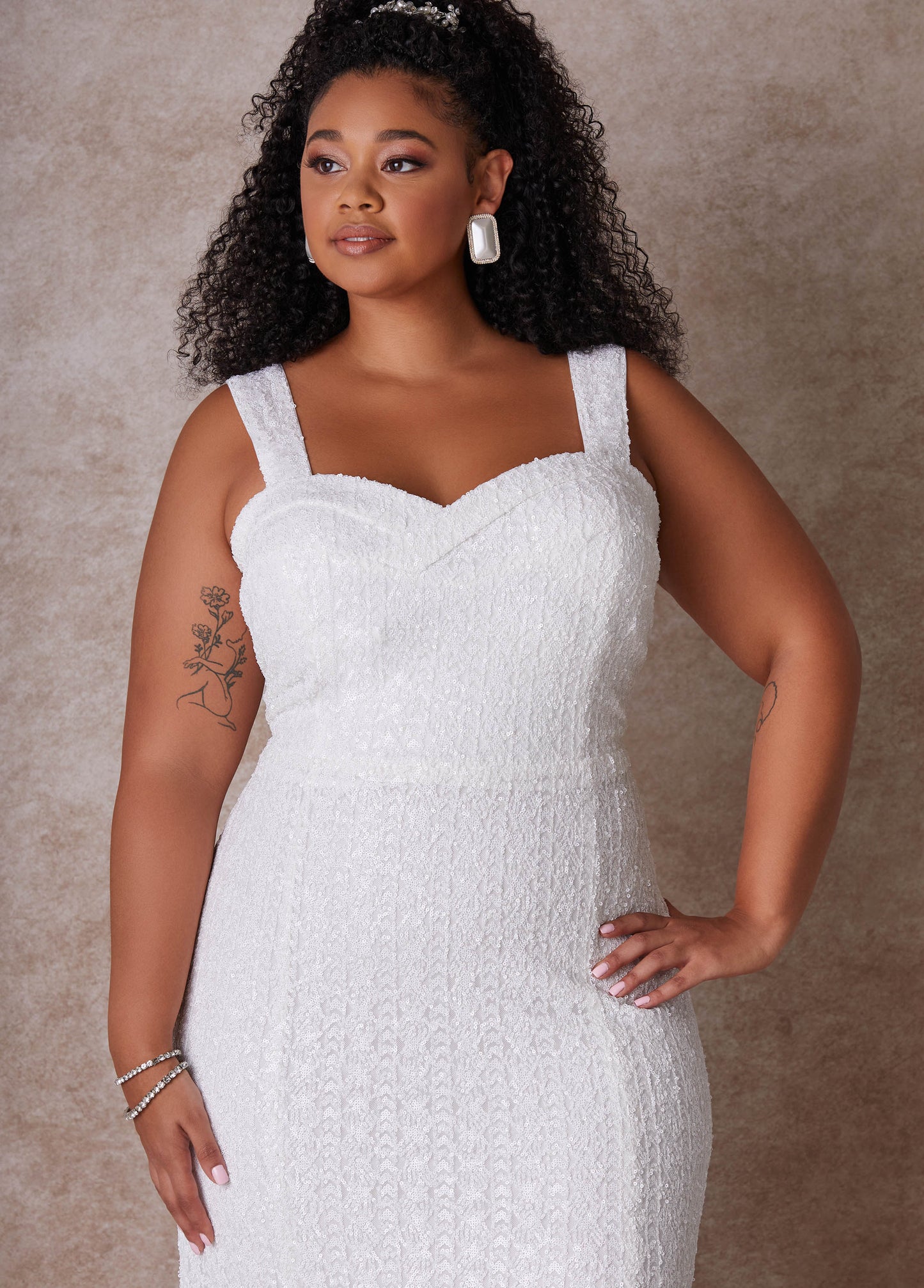 Ashley Stewart The Shera Wedding Gown Egret