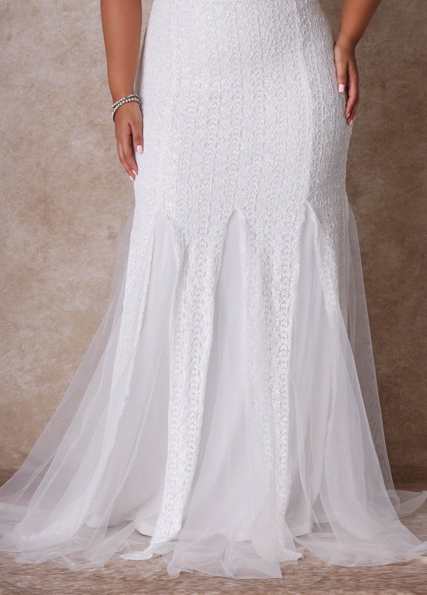 Ashley Stewart The Shera Wedding Gown Egret