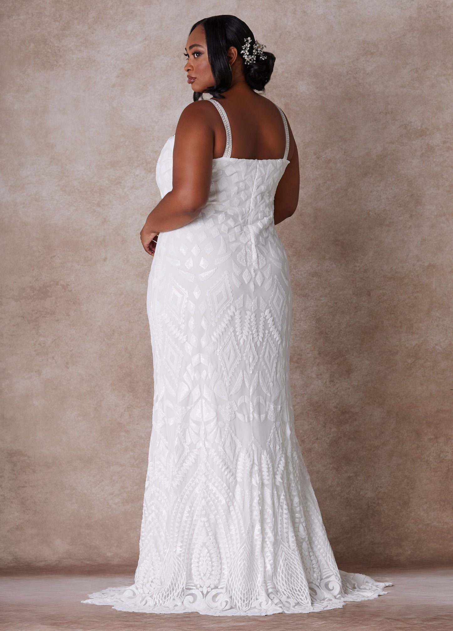Ashley Stewart The Jasmine Wedding Gown Egret