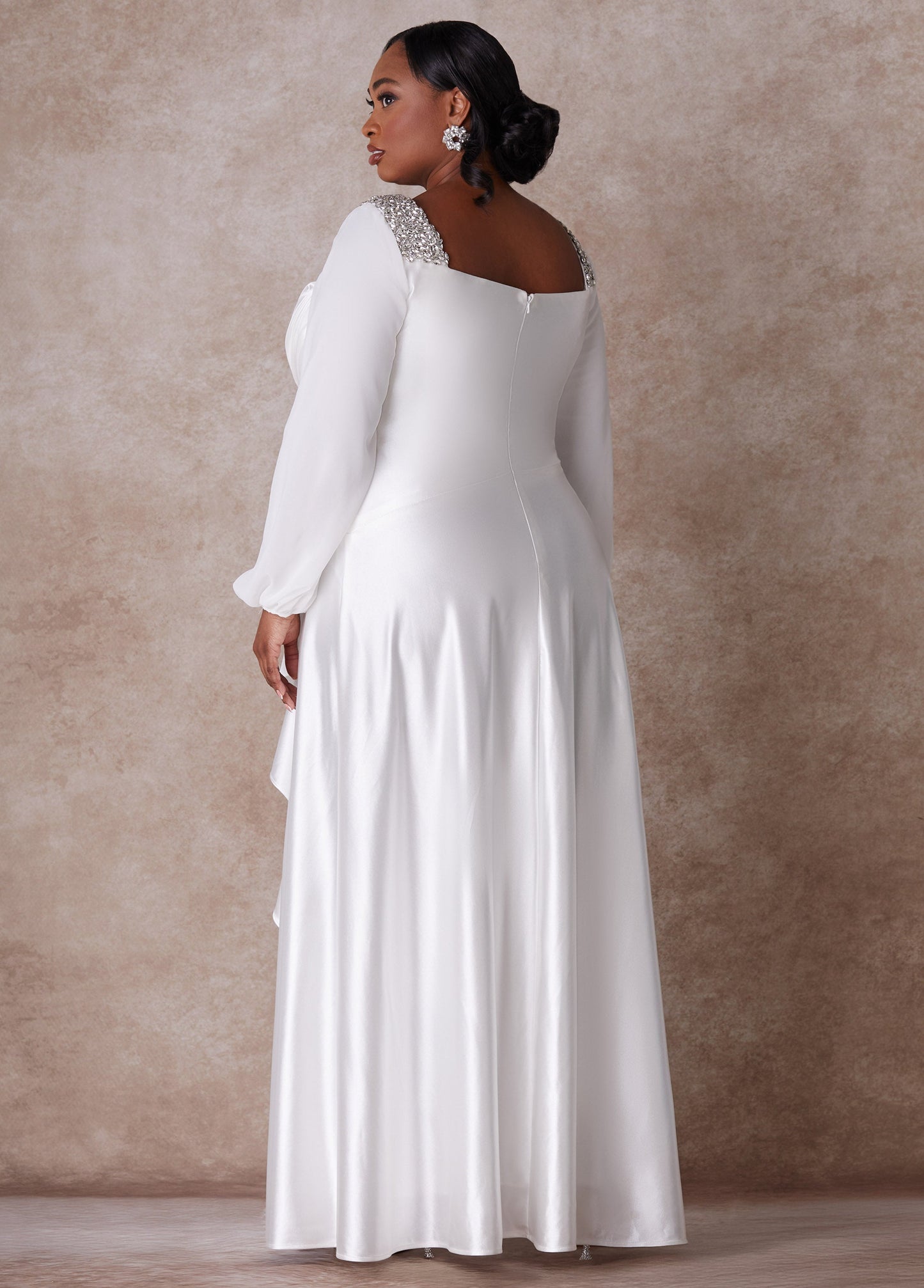 Ashley Stewart Plus Size Wedding Gown Plus Size Sheath Gown Plus Size Bridal Fashion White