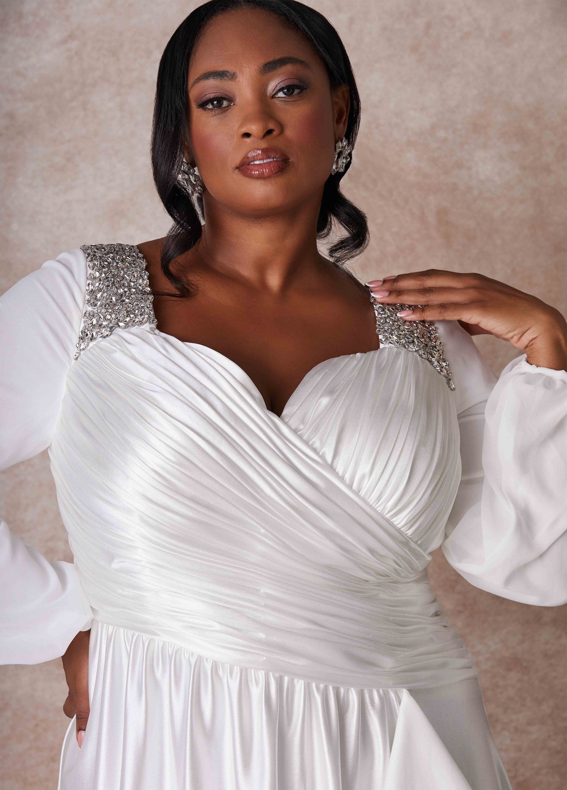 Ashley Stewart Plus Size Wedding Gown Plus Size Sheath Gown Plus Size Bridal Fashion White