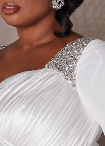 Ashley Stewart Plus Size Wedding Gown Plus Size Sheath Gown Plus Size Bridal Fashion White