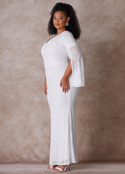 Ashley Stewart The Cora Wedding Gown Egret