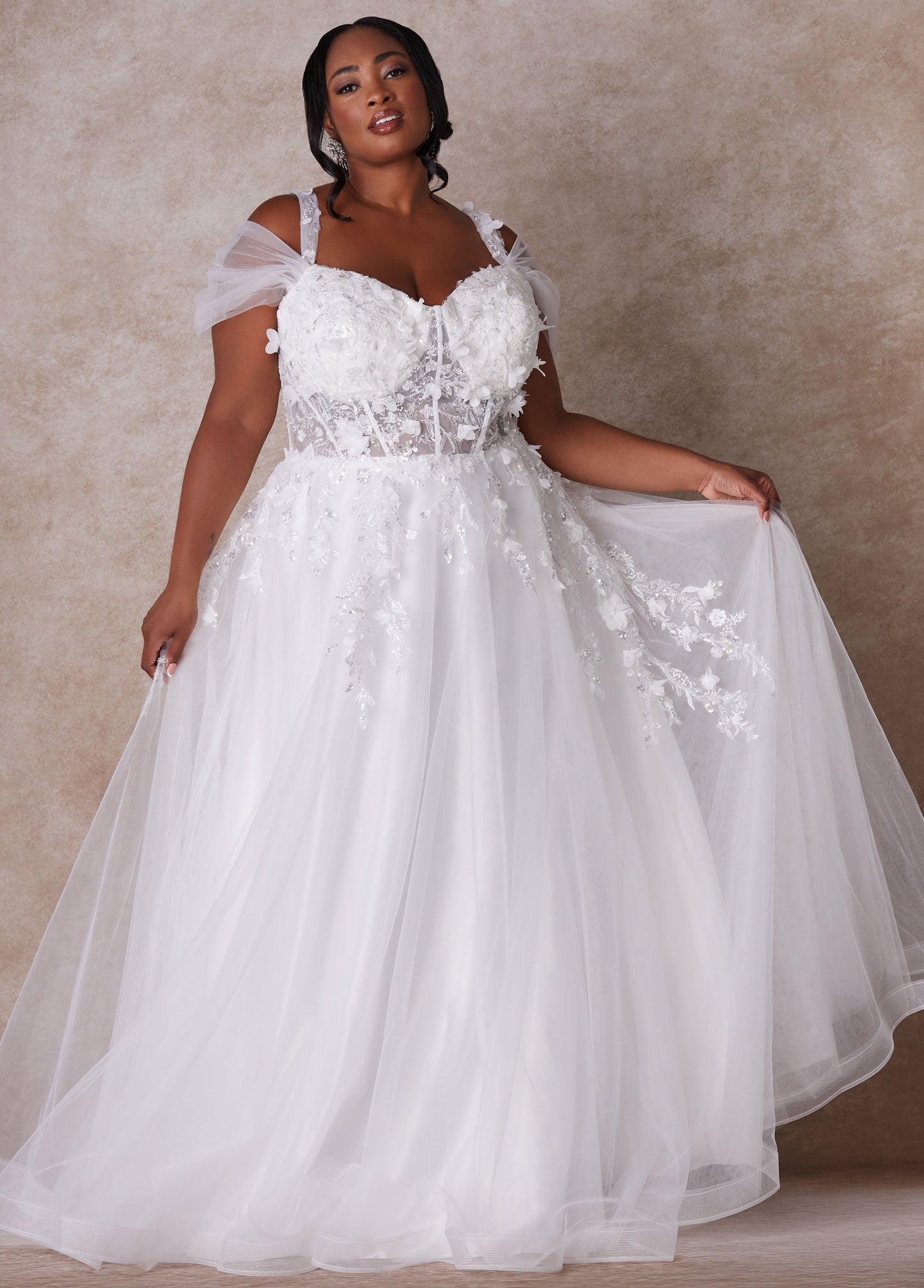 Ashley Stewart The Mischa Princess Wedding Gown White