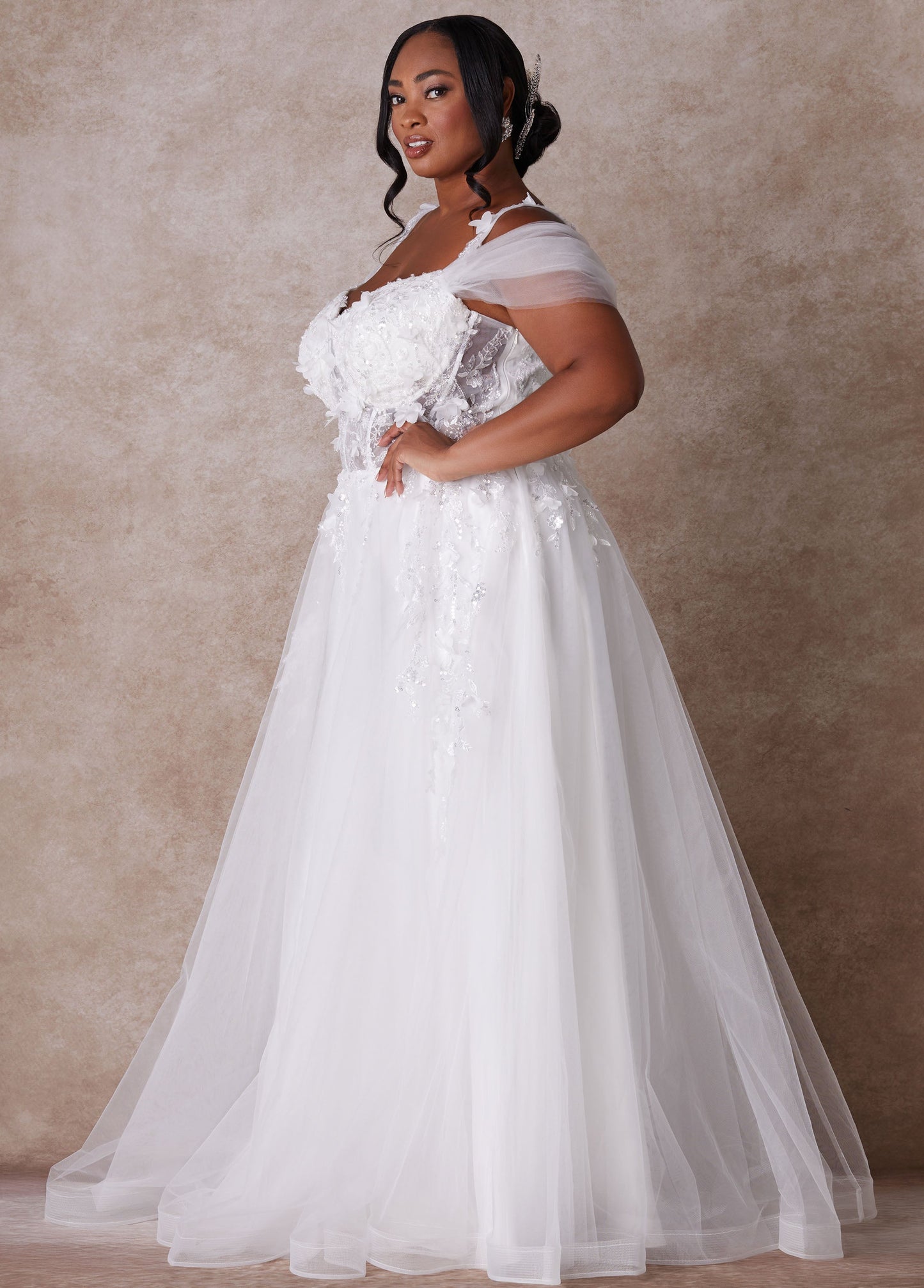 Ashley Stewart The Mischa Princess Wedding Gown White