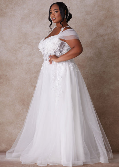 Ashley Stewart The Mischa Princess Wedding Gown White