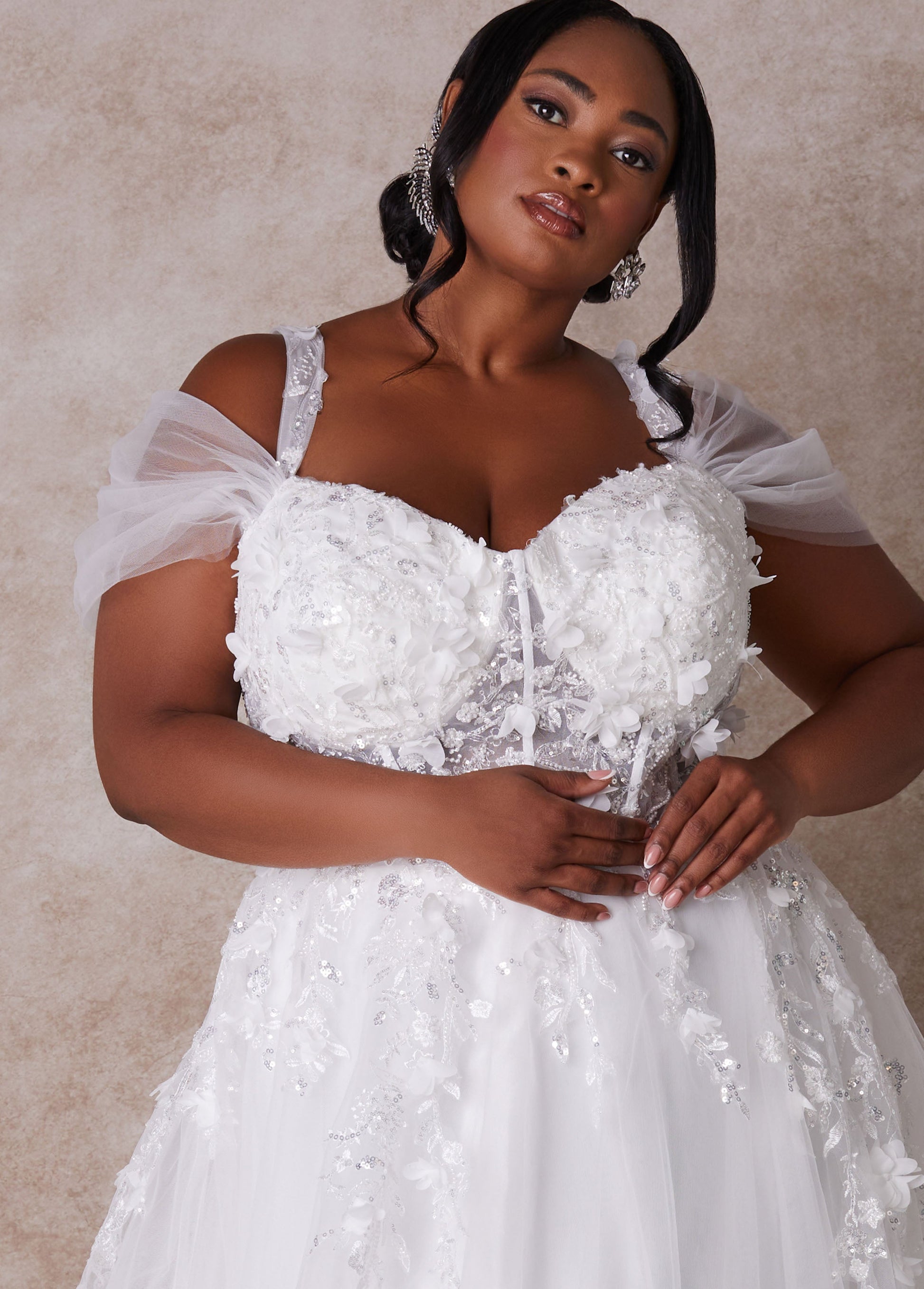 Ashley Stewart The Mischa Princess Wedding Gown White