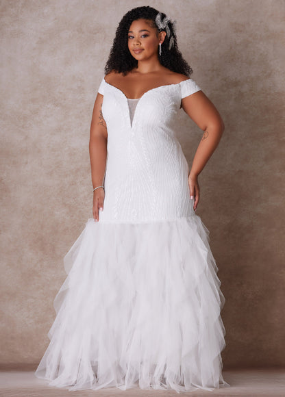 Ashley Stewart The Brynn Wedding Gown Egret