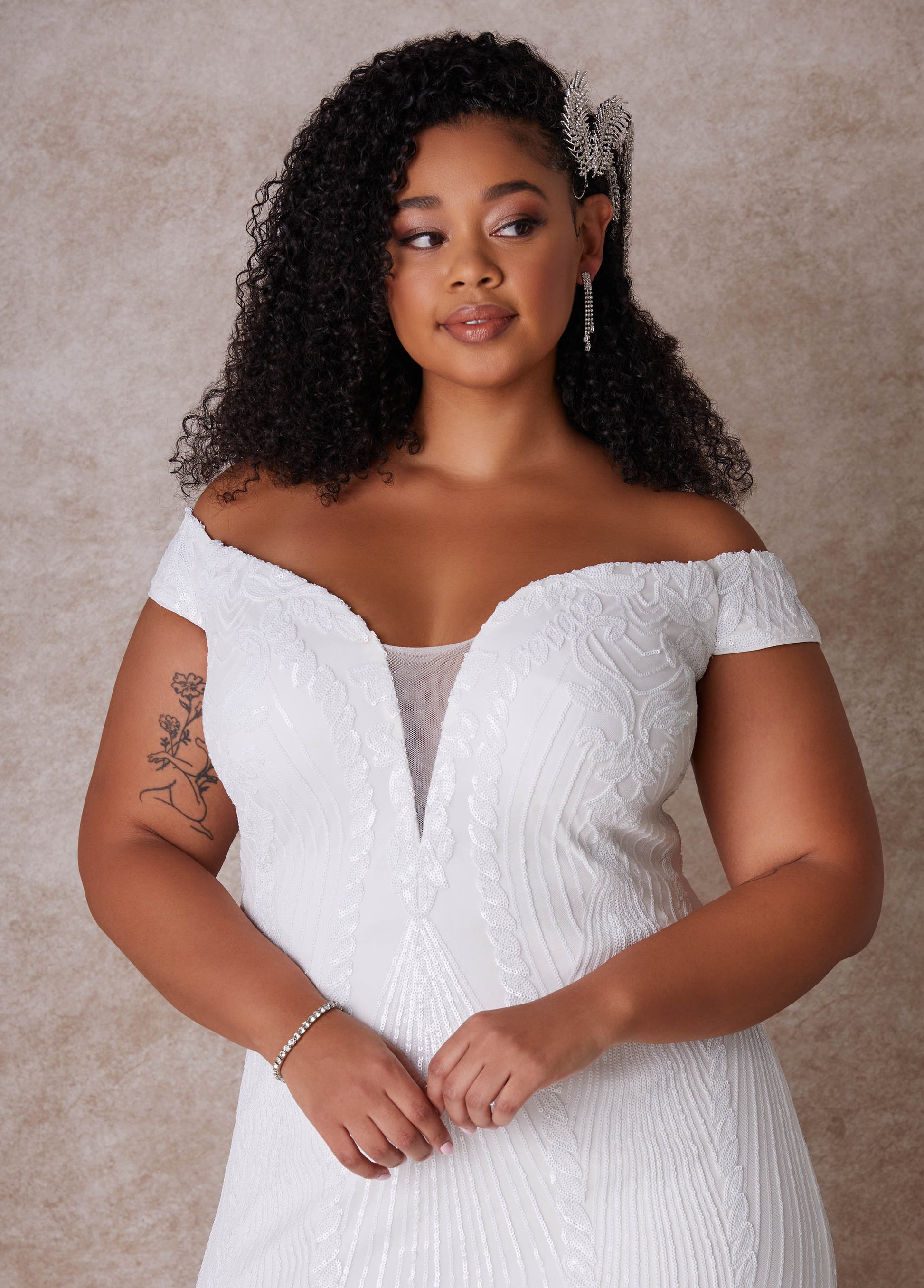 Ashley Stewart The Brynn Wedding Gown Egret