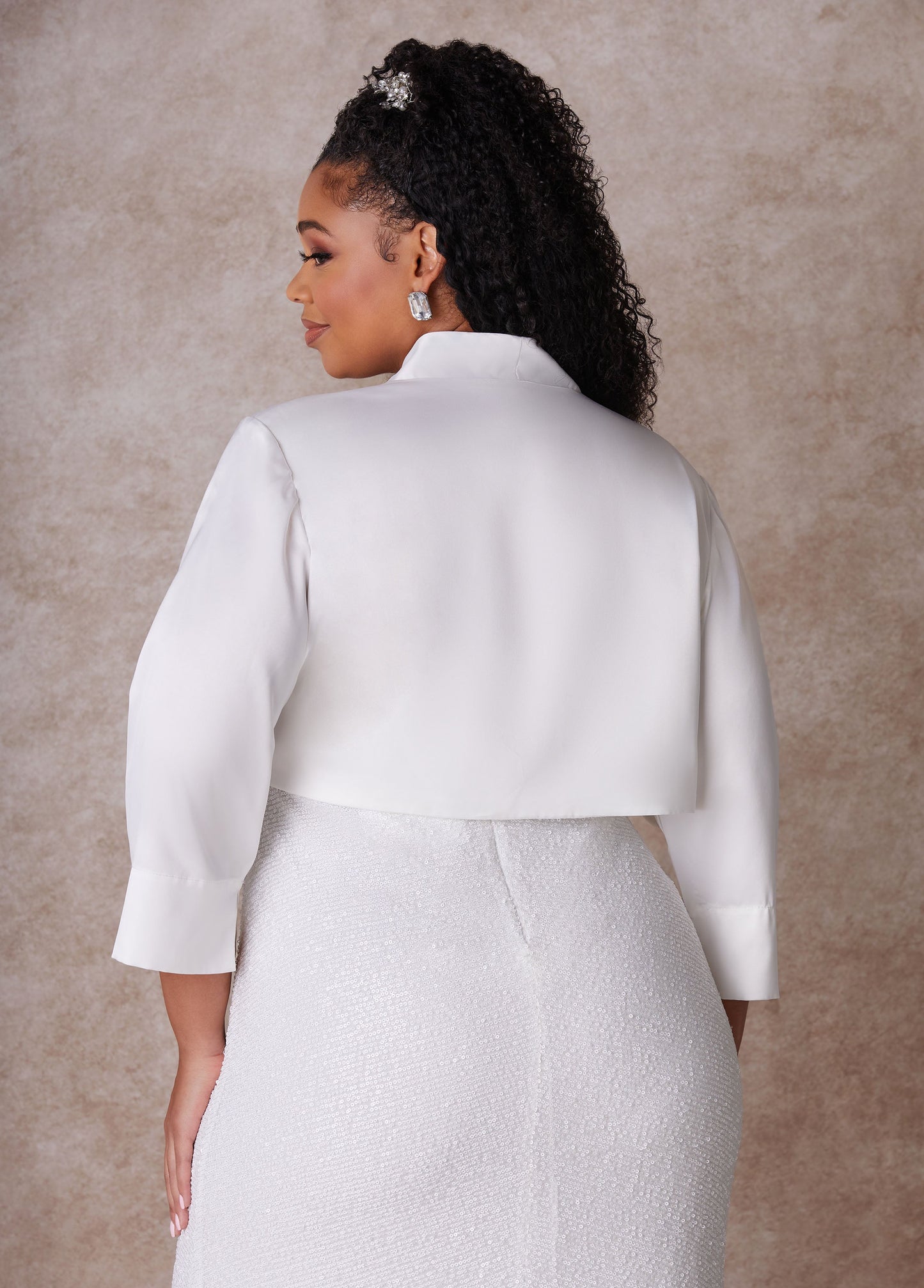 Ashley Stewart Plus Size Bridal Bolero Wedding Jacket Plus Size Bridal Fashion White