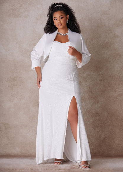 Ashley Stewart Plus Size Bridal Bolero Wedding Jacket Plus Size Bridal Fashion White