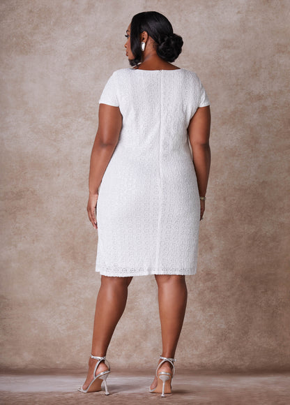 Ashley Stewart The Dani Sequin Shift Dress White