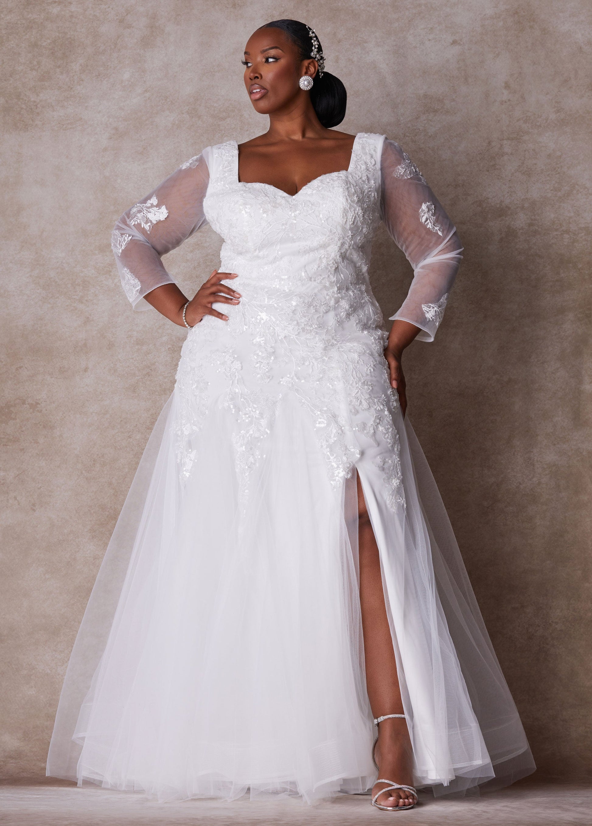 Ashley Stewart Plus Size Wedding Gown Plus Size Princess Gown Plus Size Bridal Fashion Egret