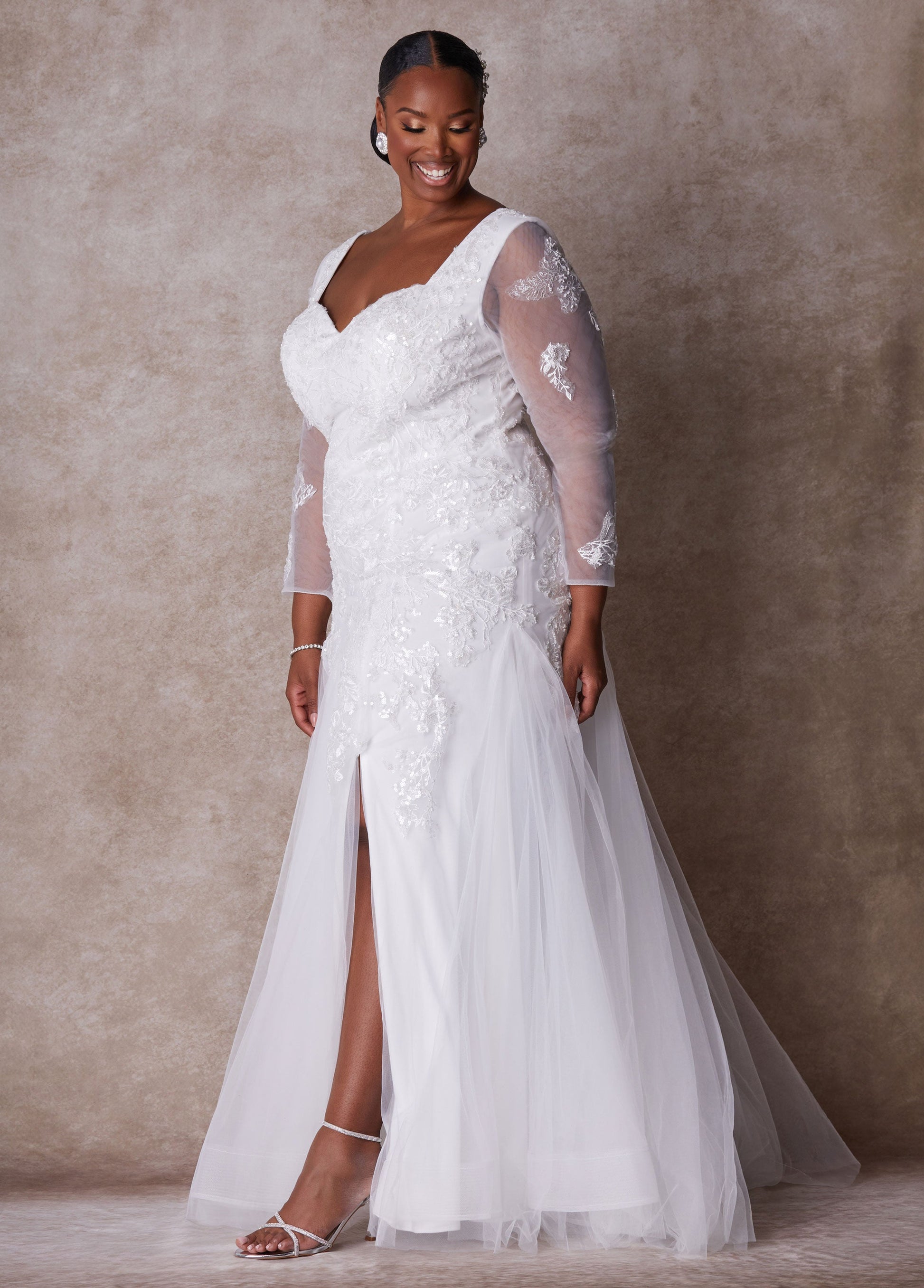 Ashley Stewart Plus Size Wedding Gown Plus Size Princess Gown Plus Size Bridal Fashion Egret