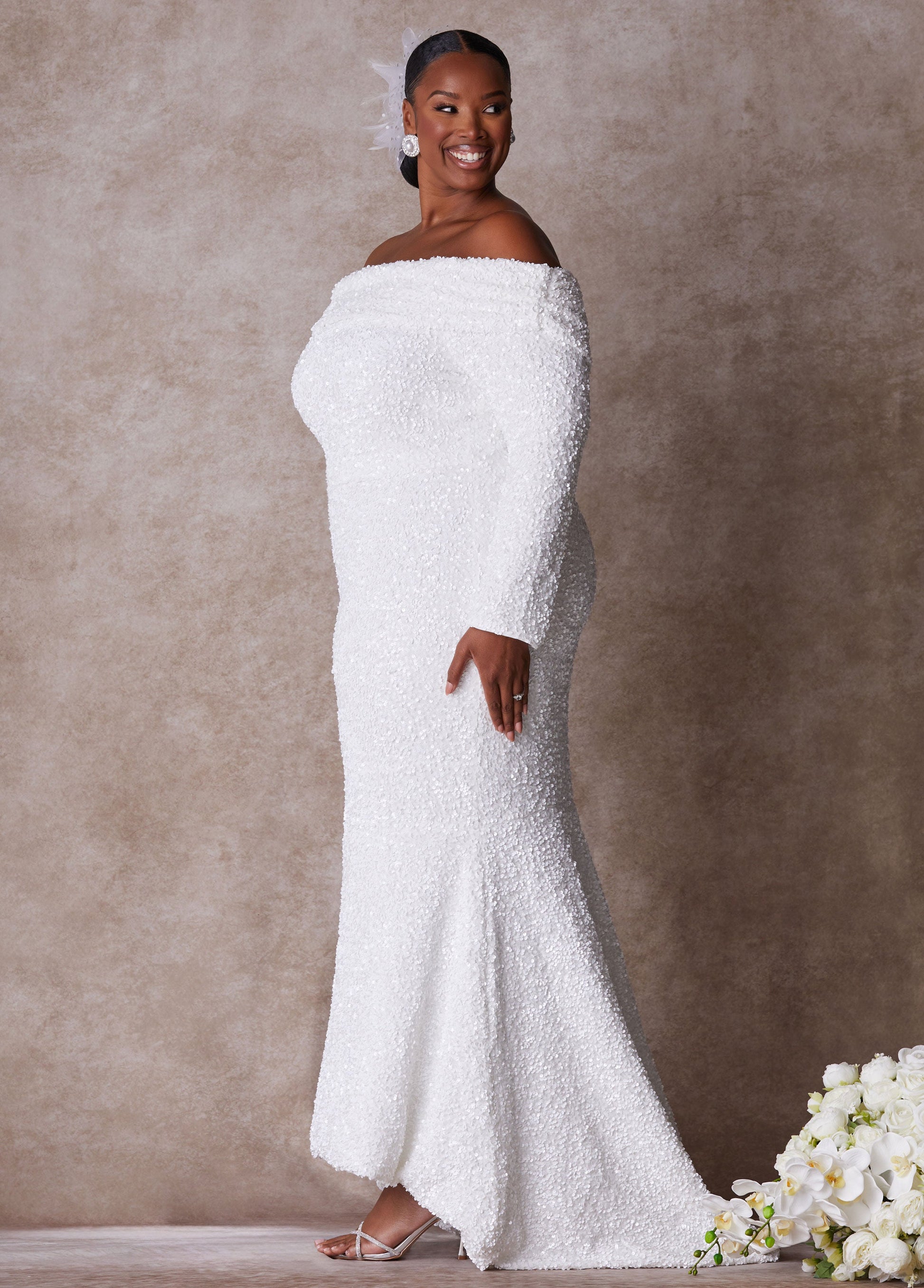 Ashley Stewart Plus Size Wedding Gown Plus Size Fitted Gown Plus Size Bridal Fashion White