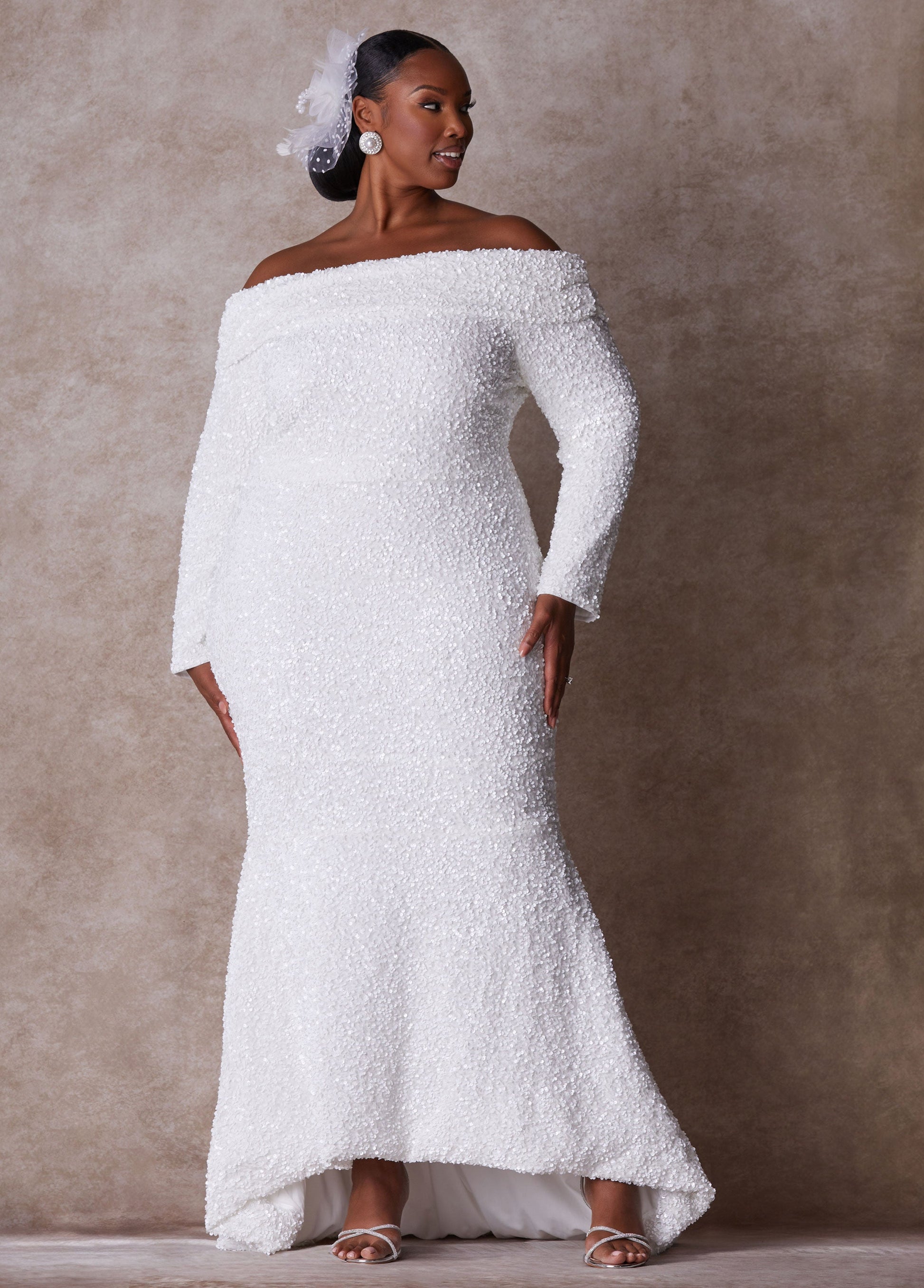 Ashley Stewart Plus Size Wedding Gown Plus Size Fitted Gown Plus Size Bridal Fashion White