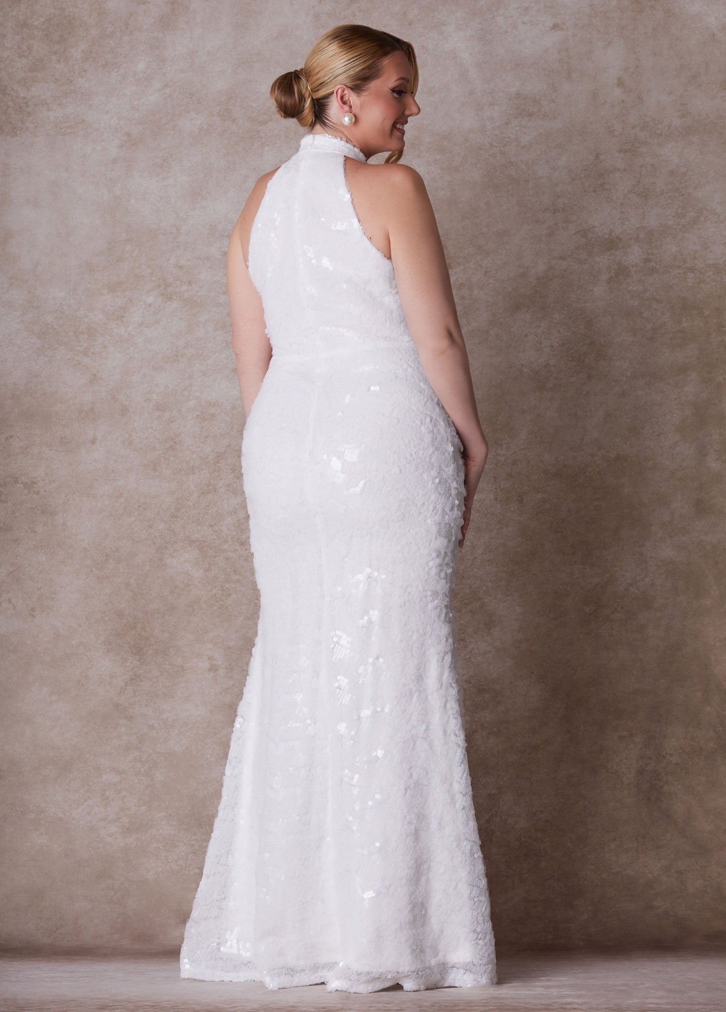 Ashley Stewart Plus Size Wedding Gown Form Fitting Gown Plus Size Bridal Fashion Egret
