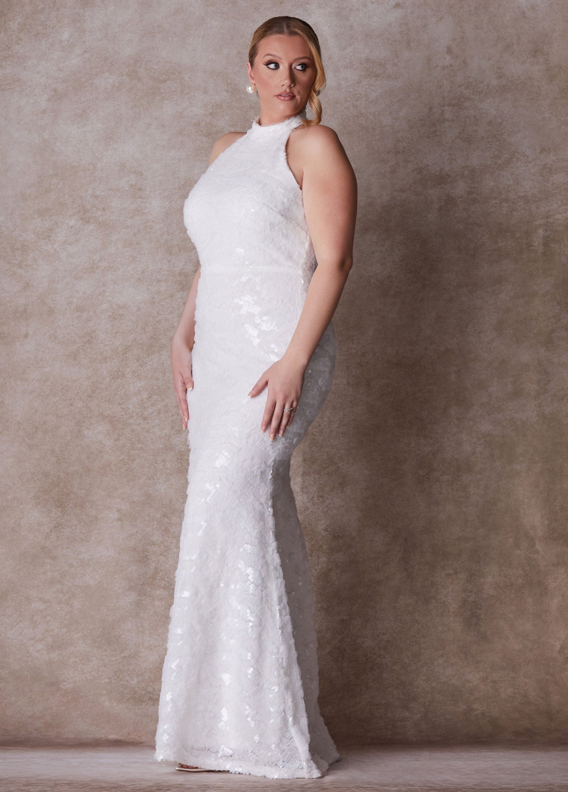 Ashley Stewart Plus Size Wedding Gown Form Fitting Gown Plus Size Bridal Fashion Egret